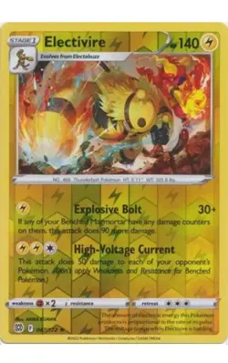 POKEMON BRILLIANT STARS REVERSE HOLO RARE ELECTIVIRE 047/172 NM/MINT PACK FRESH - Image 1