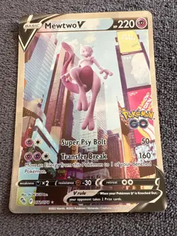 Mewtwo V (Alternate Full Art) 072/078 Pokemon GO Holo - Image 1