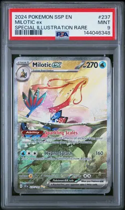 2024 POKEMON SSP EN-SURGING SPARKS SPECIAL ILLUSTRATION RARE MILOTIC EX PSA 9 - Image 1