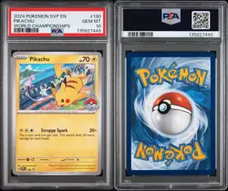 2024 POKEMON SVP EN-SV BLACK STAR PROMO WORLD CHAMPIONSHIPS #190 PIKACHU PSA 10 - Image 3