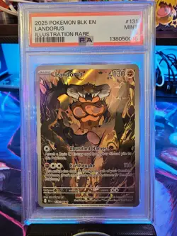 2025 POKEMON BLK EN-BLACK BOLT LANDORUS ILLUSTRATION RARE #131 PSA MINT 9 - Image 2