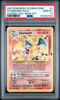 2021 POKEMON CELEBRATIONS CLASSIC COLL #4 CHARIZARD-HOLO PSA 10 - Image 1