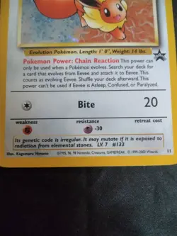 Pokemon TCG Eevee - Holofoil #11 WOTC 2000 Black Star Promo holo - Image 3