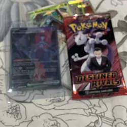 2 Opened Packs Pokemon Scarlet & Violet Destined Rivals Team Rocket's Mewtwo ex - Image 2