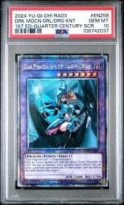 Yu-gi-oh! Dark Magician Girl Dragon Knight RA03-EN258 Quarter Century PSA 10 - Image 1