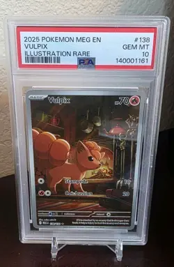 Pokemon TCG Vulpix 138/132 Me01: Mega Evolution Illustration Rare Holo PSA 10 - Image 1