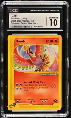 Ho-oh Pokemon Center NY 52 CGC 10 - 2002 Pokemon E-Series Promos PC Black Star - Image 1