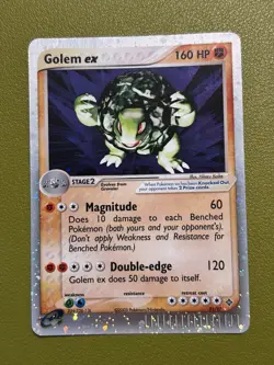 Golem ex 91/97 Holo EX Dragon Frontiers Pokemon TCG-LP/MP Vintage e-Reader 2003 - Image 1