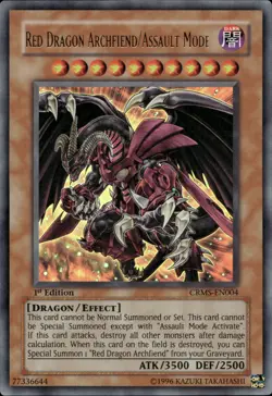 Red Dragon Archfiend/Assault Mode - Ultra Rare 1st Ed. CRMS-EN004 - LP - YuGiOh - Image 1