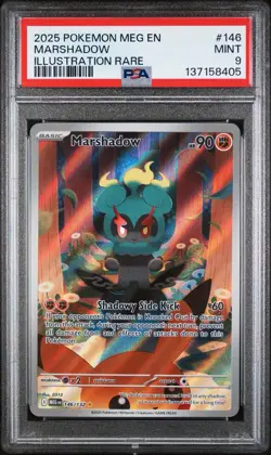 2025 POKEMON MEG EN-MEGA EVOLUTION ILLUSTRATION RARE #146 MARSHADOW PSA 9 - Image 1