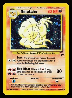 Ninetales 13/130 Holo Rare Base Set 2 Pokemon Card - Image 1