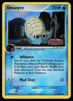 Omanyte 56/108 Common Reverse Holo Stamped Power Keepers Pokemon Card - Image 1