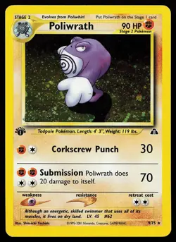 Poliwrath 9/75 Holo Rare 1st Edition Neo Discovery Pokemon Card - Image 1