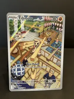 Pokemon TCG Timburr 183/167 Illustration Rare Holo Twilight Masquerade Card - Image 1