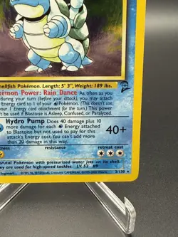 Pokemon Blastoise Holo Rare Card Base Set 2 2/102 LP with SWIRL 1999-2000 - Image 4