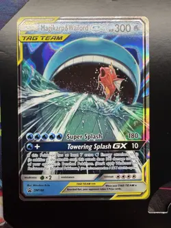 Pokemon TCG Magikarp and Wailord GX Tag Team Holo Card SM166 - Image 1