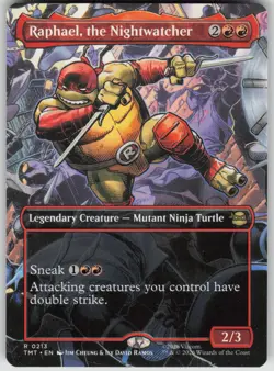MTG Raphael the Nightwatcher Borderless Normal NM TMNT Magic 213 - Image 1