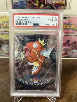2000 TOPPS CHROME Magikarp #129 Pokemon T.V. PSA 10 Gem Mint - Image 1