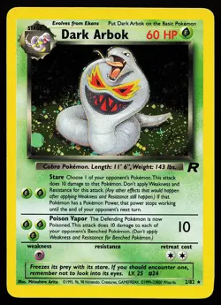 Dark Arbok 2/82 Holo Rare Team Rocket Pokemon Card - Image 1