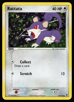 Rattata 77/112 Common Reverse Holo FireRed & LeafGreen Pokemon Card - Image 1
