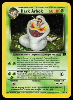 Dark Arbok 2/82 Holo Rare Team Rocket Pokemon Card - Image 1