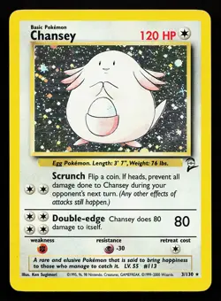 Chansey 3/130 Holo Rare Base Set 2 Pokemon Card - Image 1