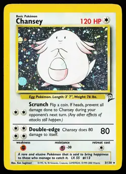 Chansey 3/130 Holo Rare Base Set 2 Pokemon Card - Image 1