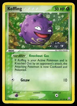 Koffing 61/109 Common Reverse Holo Stamped Team Rocket Returns Pokemon Card - Image 1