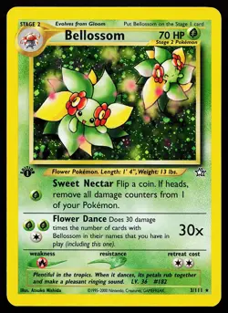 Bellossom 3/111 Holo Rare 1st Edition Neo Genesis Pokemon Card - Image 1