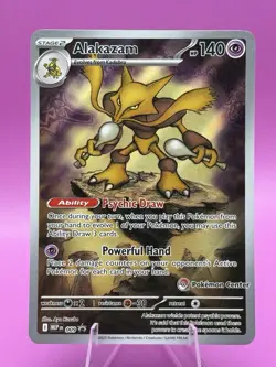 Pokemon Alakazam TCG Black Star Promo Card 009 Pokemon Center Stamped Promo - Image 1