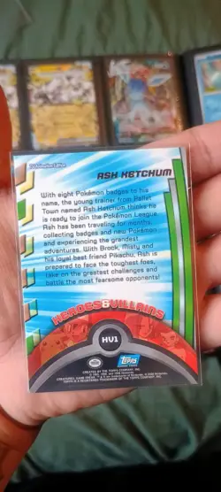 2000 Topps Pokemon TV Ash Ketchum Animation Series 2 #HV1 - Non Holo Blue Label - Image 2