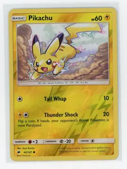 Pokemon TCG - Pikachu 40/147 - Burning Shadows - Reverse Holo - Image 1