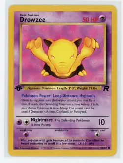 Pokemon TCG - Drowzee 54/82 - Team Rocket - 1st Edition - Image 1