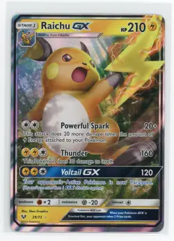 Pokemon TCG - Raichu GX 29/73 - Shining Legends - Ultra Rare - Image 1