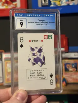 1998 Pokemon TCG Yellow Deck Six of Spades Gengar Card CGC 9 - Image 2