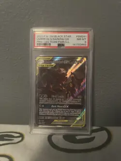 Pokemon Umbreon & Darkrai GX Full Art Holo Card SM241 PSA 8 NM-MT Tag Team Promo - Image 1