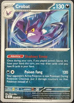 Crobat 029/064 Sv: Shrouded Fable Reverse Holo - Pokemon Card - Image 1