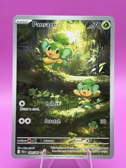 Pokemon TCG Pansage Illustration Rare Holo Black Bolt English Card 089/086 NM - Image 1