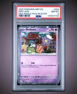 2025 POKEMON MEP EN-ME BLACK STAR PROMO #005 DRIFLOON PSA 8 - Image 1
