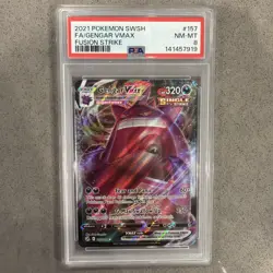 Pokemon Gengar VMAX TCG SWSH Fusion Strike Holo Ultra Rare Full Art PSA 8 - Image 1
