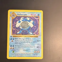 Pokemon TCG Poliwrath 013/102 Base Set Shadowless 1st Edition Holo Rare 90 HP - Image 1