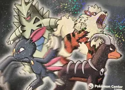 2001 Pokemon Center New York Postcard Tyranitar Arcanine Houndoom Sneasel Holo - Image 3