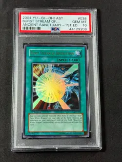 Yugioh PSA 10 Burst Stream of Destruction AST-038 1st Edition Ultra Rare - Image 1
