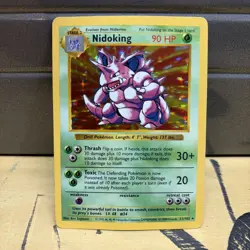 Pokemon Nidoking Shadowless Holo 11/102 Base Set Crease Vintage Card Wotc Ex - Image 1