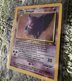 Pokemon Gengar TCG Fossil Holo Card 5/62 Unlimited Holo Rare - Image 1