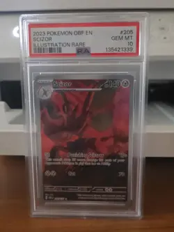 Pokemon 2023 Obsidian Flames Scizor 205/197 IR TCG Holo Card PSA 10 Graded - Image 1