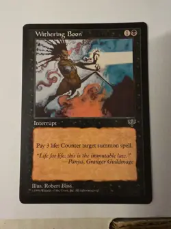 Magic The Gathering, Withering Boon, Mirage, Regular - Image 1