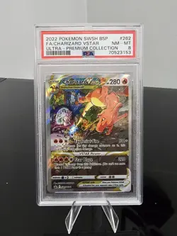 2022 POKEMON SWSH BLACK STAR PROMO #262 FULL ART/CHARIZARD VSTAR PSA 8 - Image 1