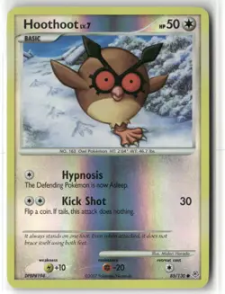 Pokemon Hoothoot 85/130 Reverse Holo Diamond and Pearl Common - Image 1