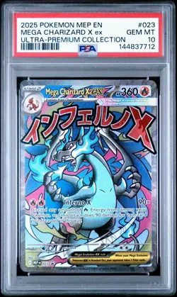 2025 POKEMON MEP EN-ME BLACK STAR PROMO #023 MEGA CHARIZARD X EX PSA 10 - Image 1